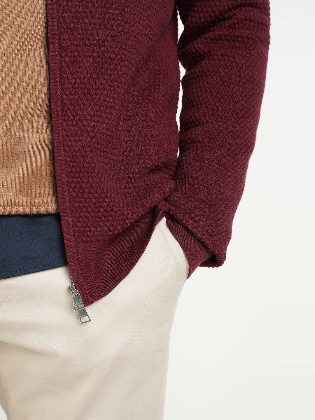 Gant Men Red Solid Collar Sweater