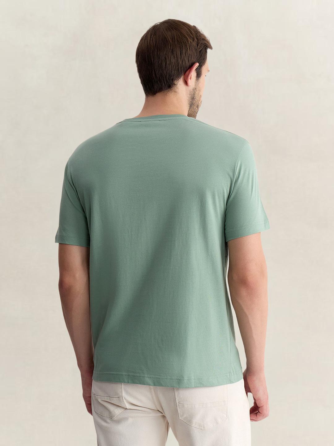 Gant Men Green Regular Fit Graphic Pure Cotton Tshirt