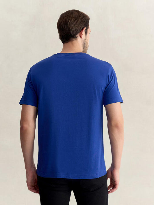 Gant Men Blue Regular Fit Graphic Pure Cotton Tshirt