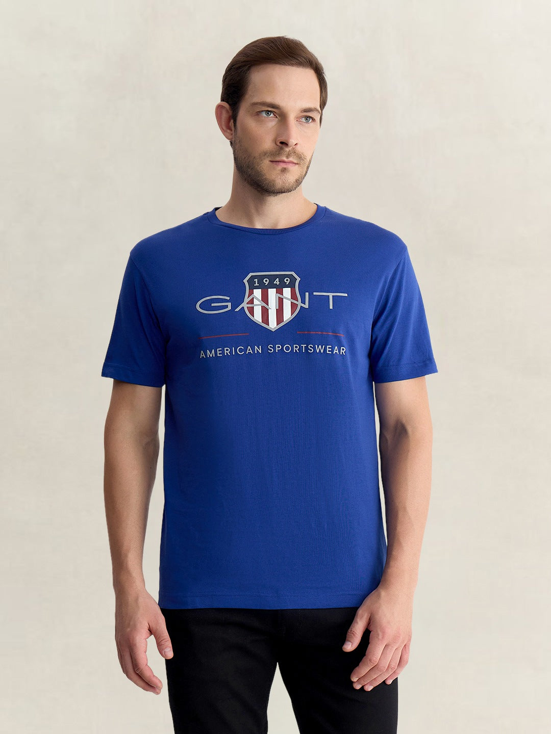 Gant Men Blue Regular Fit Graphic Pure Cotton Tshirt