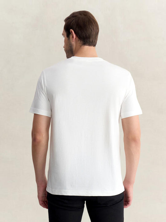 Gant Men White Regular Fit Graphic Pure Cotton Tshirt