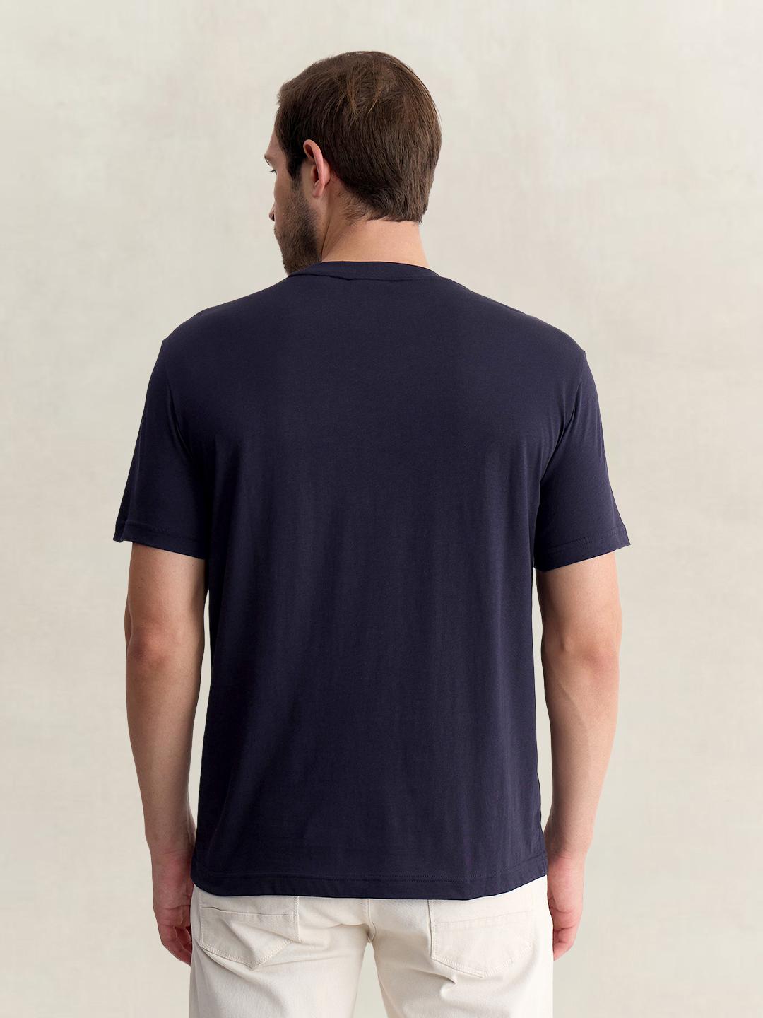 Gant Men Blue Regular Fit Graphic Pure Cotton Tshirt