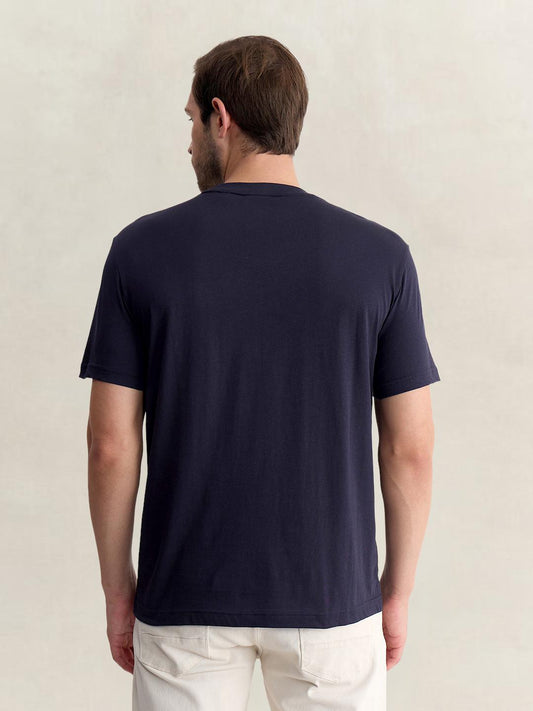 Gant Men Blue Regular Fit Graphic Pure Cotton Tshirt