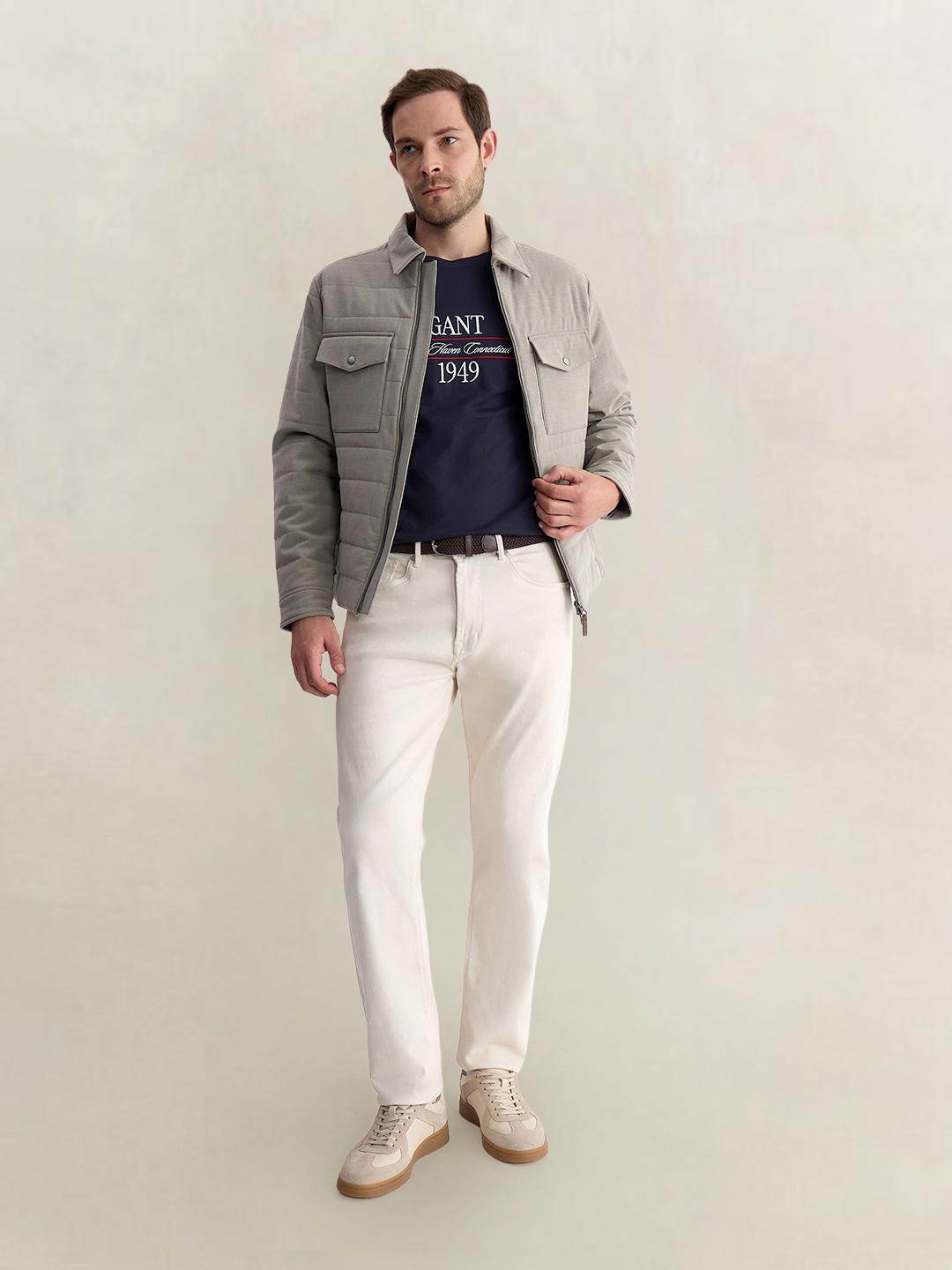 Gant Men Blue Regular Fit Graphic Pure Cotton Tshirt