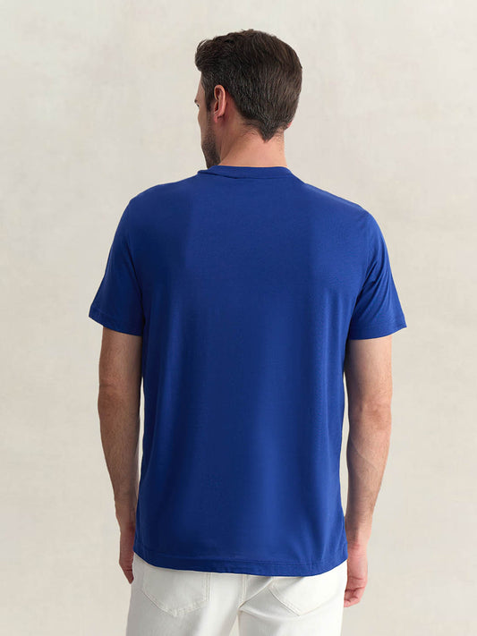 Gant Men Blue Regular Fit Graphic Pure Cotton Crew Neck