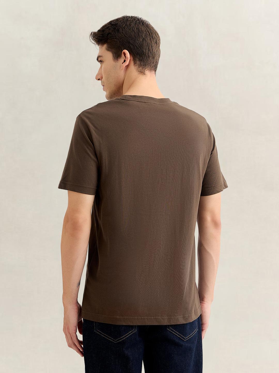 Gant Men Brown Regular Fit Graphic Cotton T-Shirt