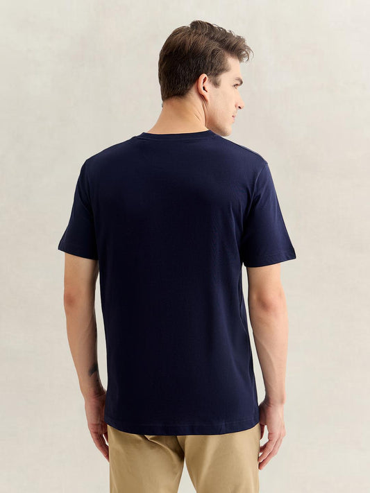 Gant Men Dark Blue Regular Fit Graphic Cotton T-Shirt