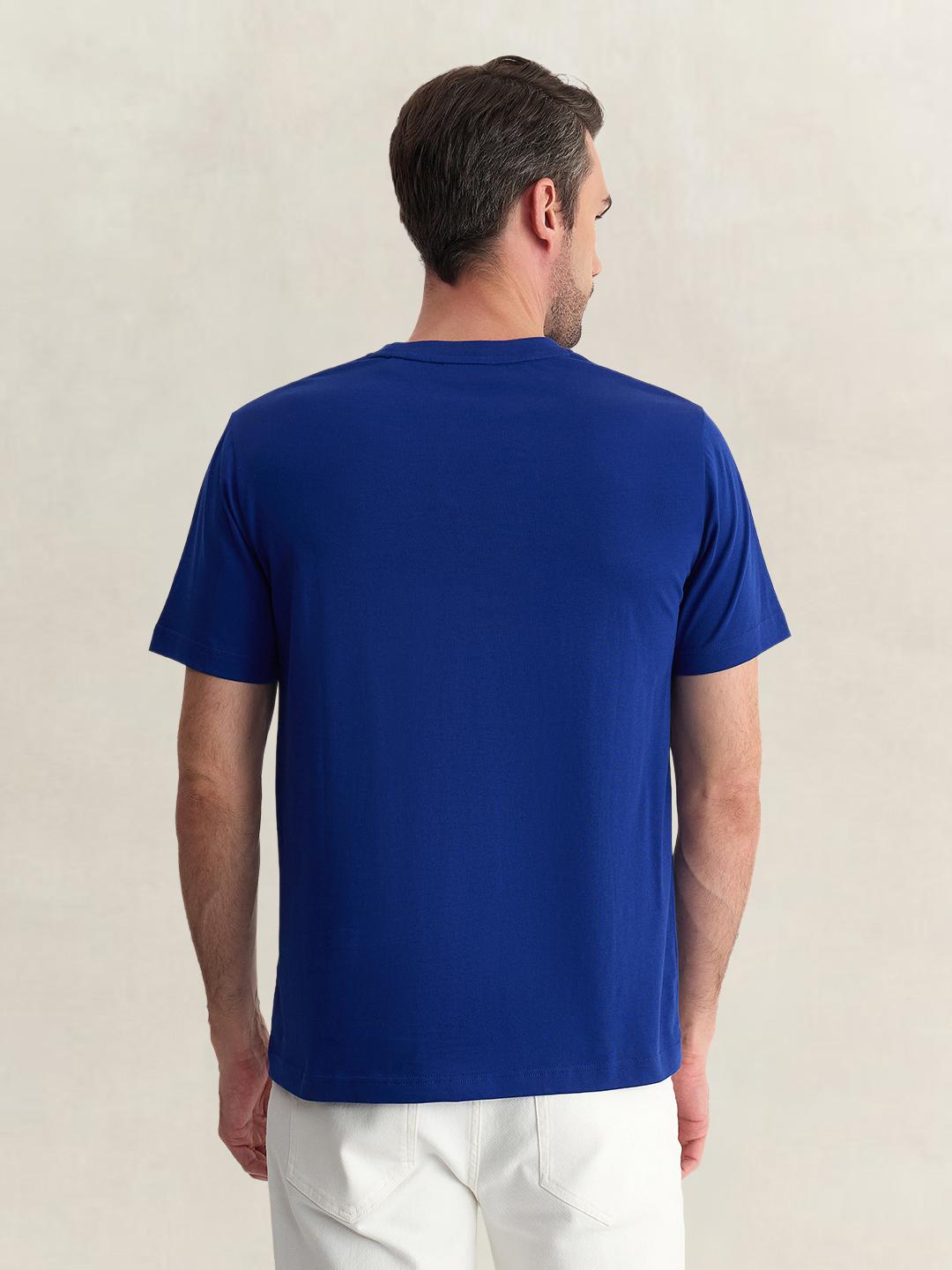 Gant Men Blue Regular Fit Graphic Pure Cotton Tshirt