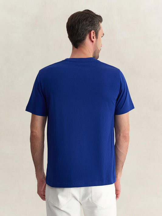Gant Men Blue Regular Fit Graphic Pure Cotton Tshirt