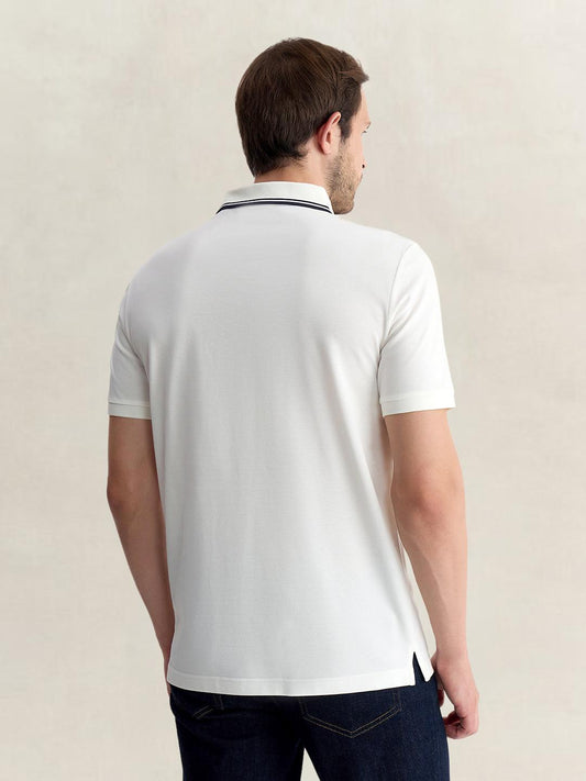 Gant Men White Regular Fit Solid Pure Cotton Polo Tshirt