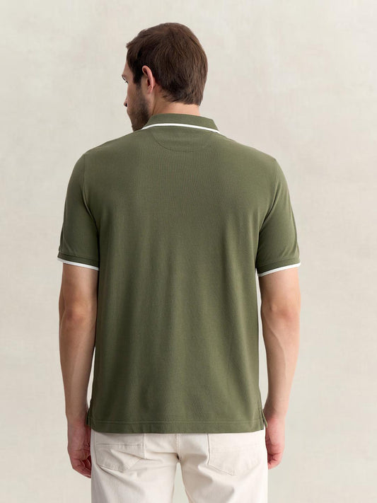 Gant Men Green Regular Fit Solid Pure Cotton Polo Tshirt