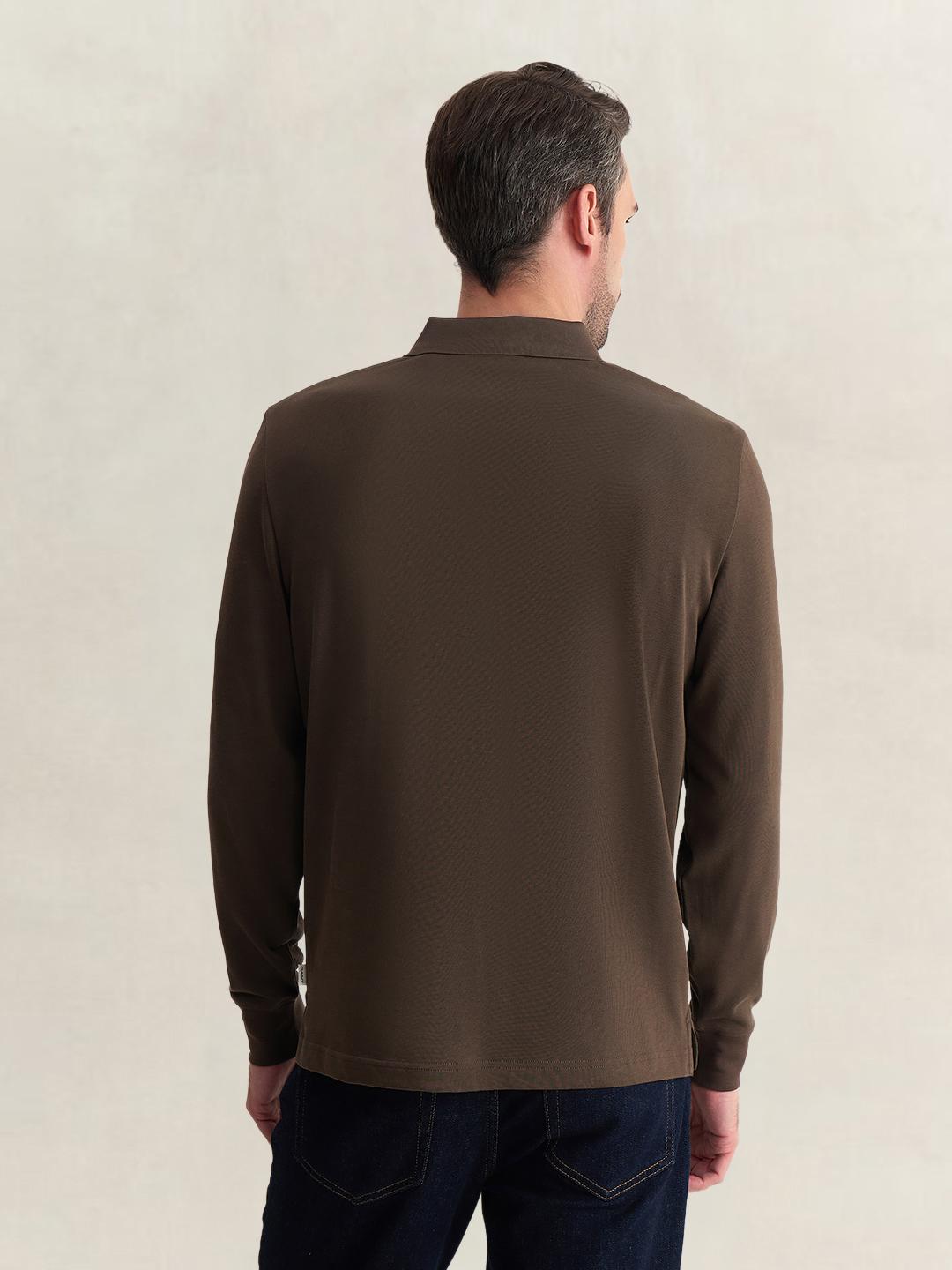 Gant Men Brown Regular Fit Solid Pure Cotton Polo Tshirt