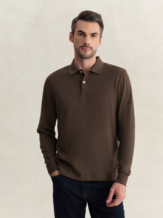 Gant Men Brown Regular Fit Solid Pure Cotton Polo Tshirt