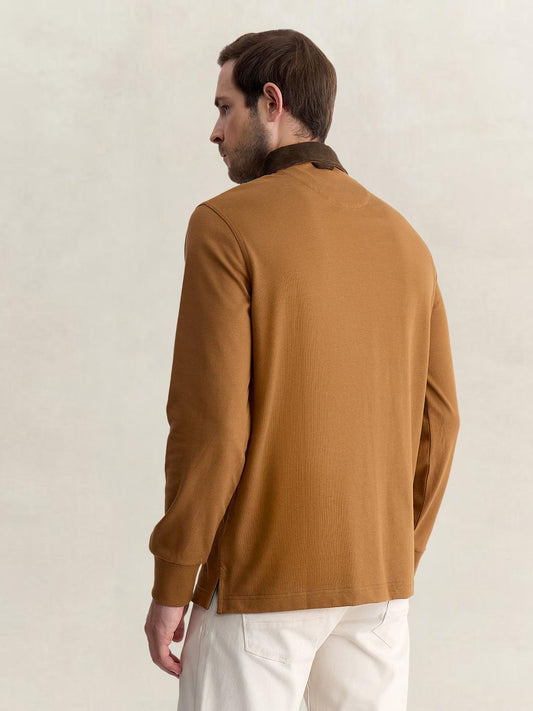 Gant Men Brown Regular Fit Solid Pure Cotton Polo Tshirt