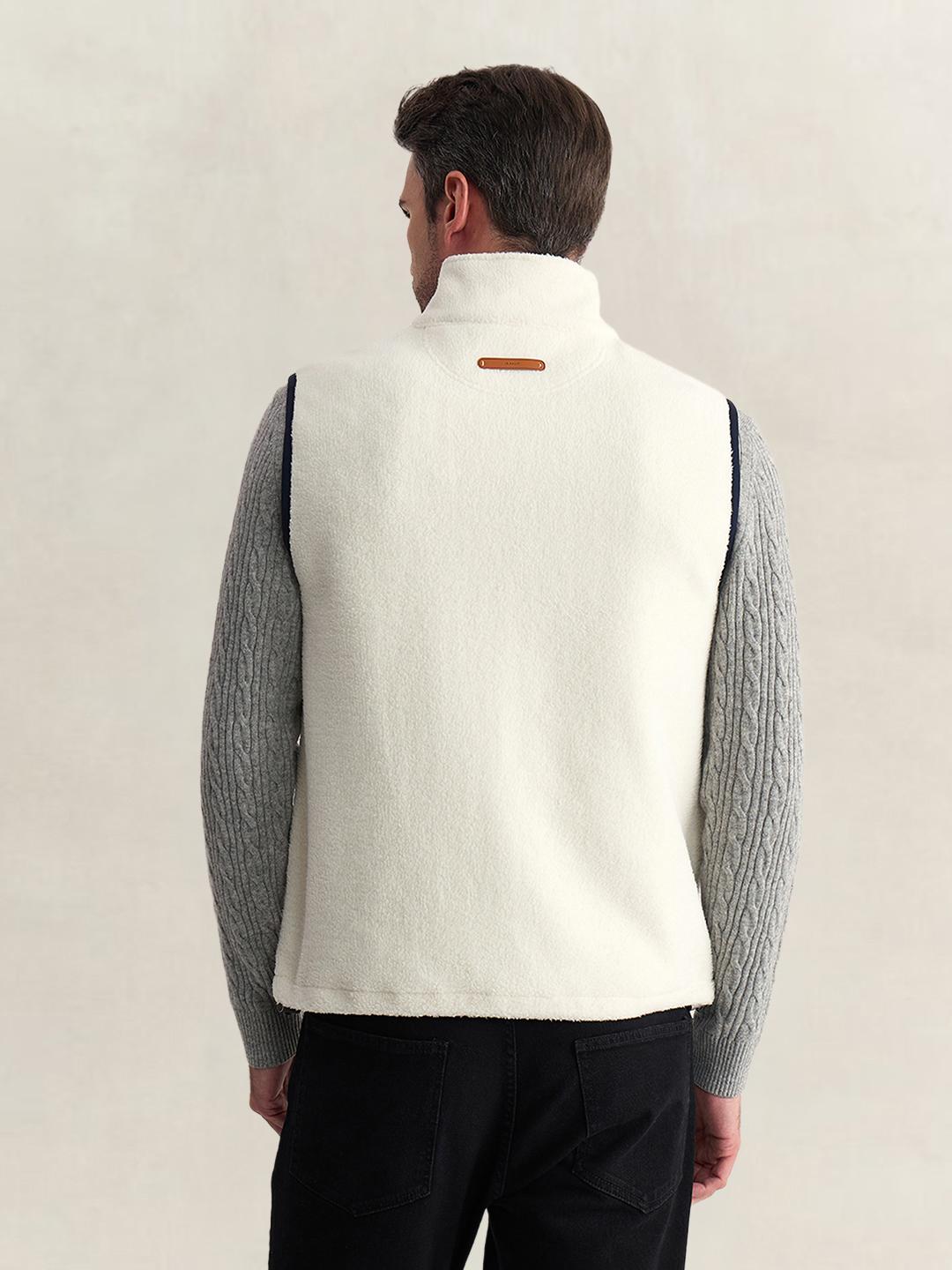 Gant Men Cream Regular Fit Solid Vest