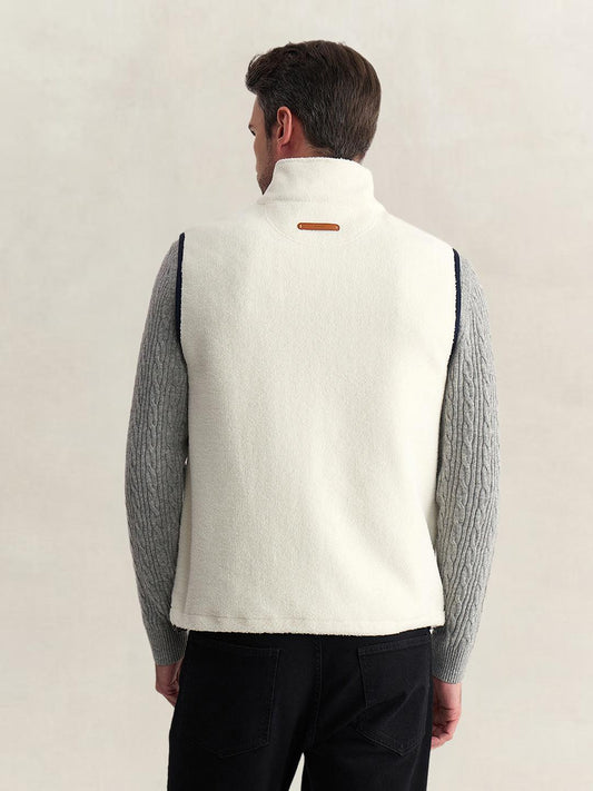 Gant Men Cream Regular Fit Solid Vest