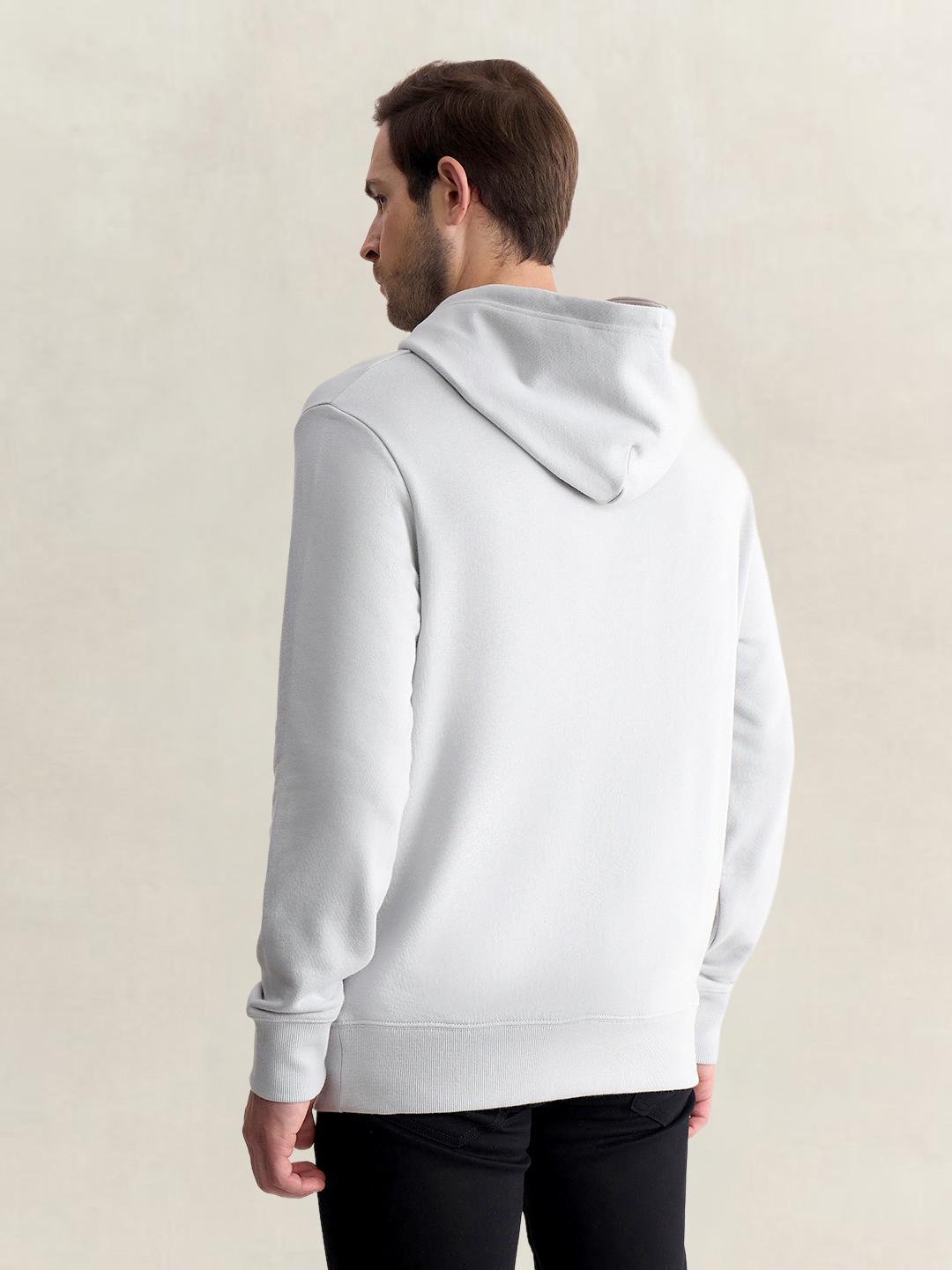Gant Men Grey Regular Fit Graphic Organic Cotton Hoodie