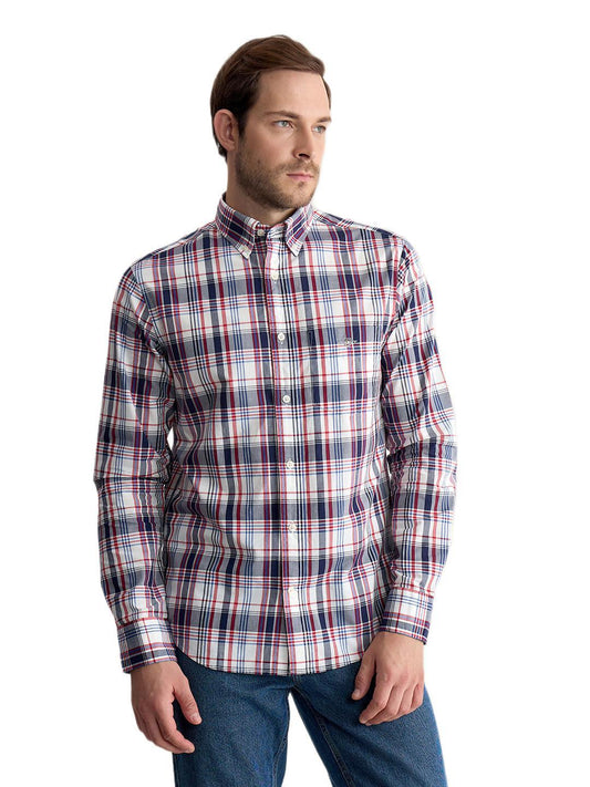Gant Men Multicolour Regular Fit Checked Poplin Shirt