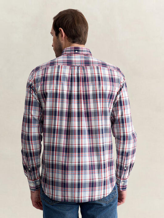 Gant Men Multicolour Regular Fit Checked Poplin Shirt