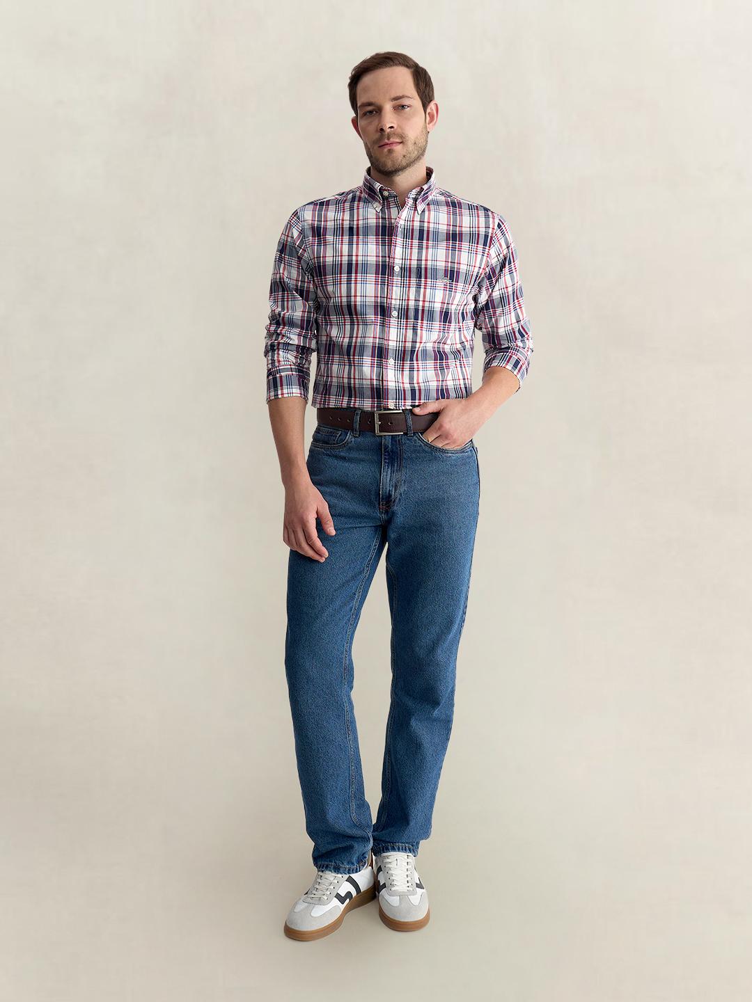 Gant Men Multicolour Regular Fit Checked Poplin Shirt