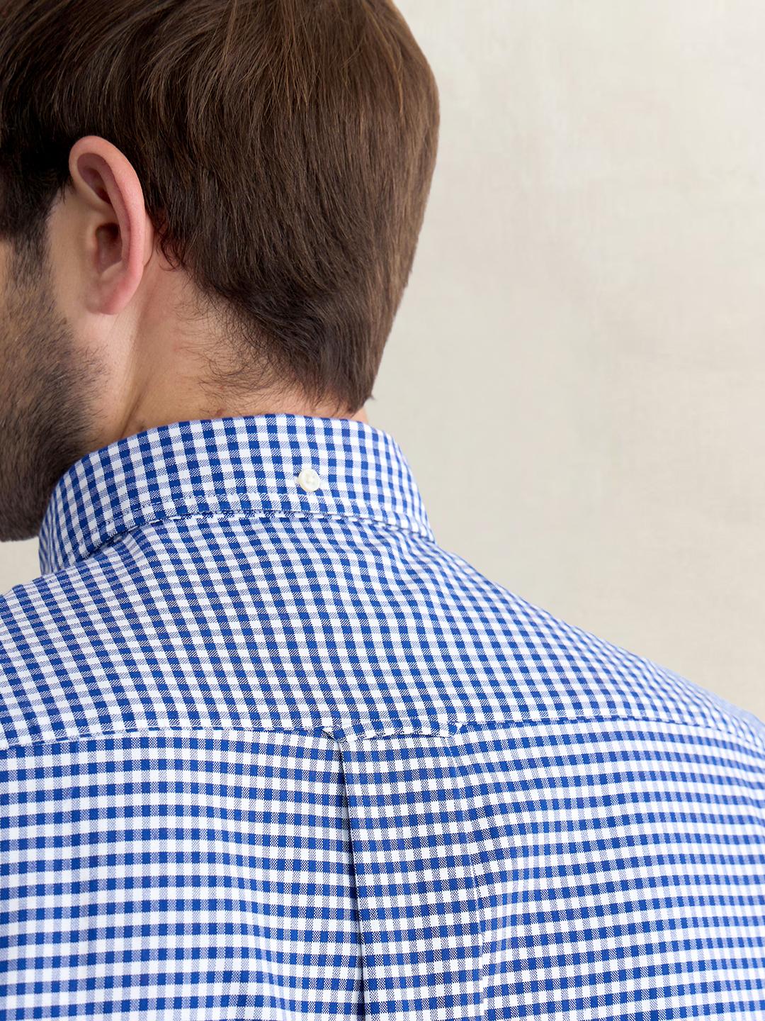 Gant Men Blue Regular Fit Oxford Check Pure Cotton Shirt
