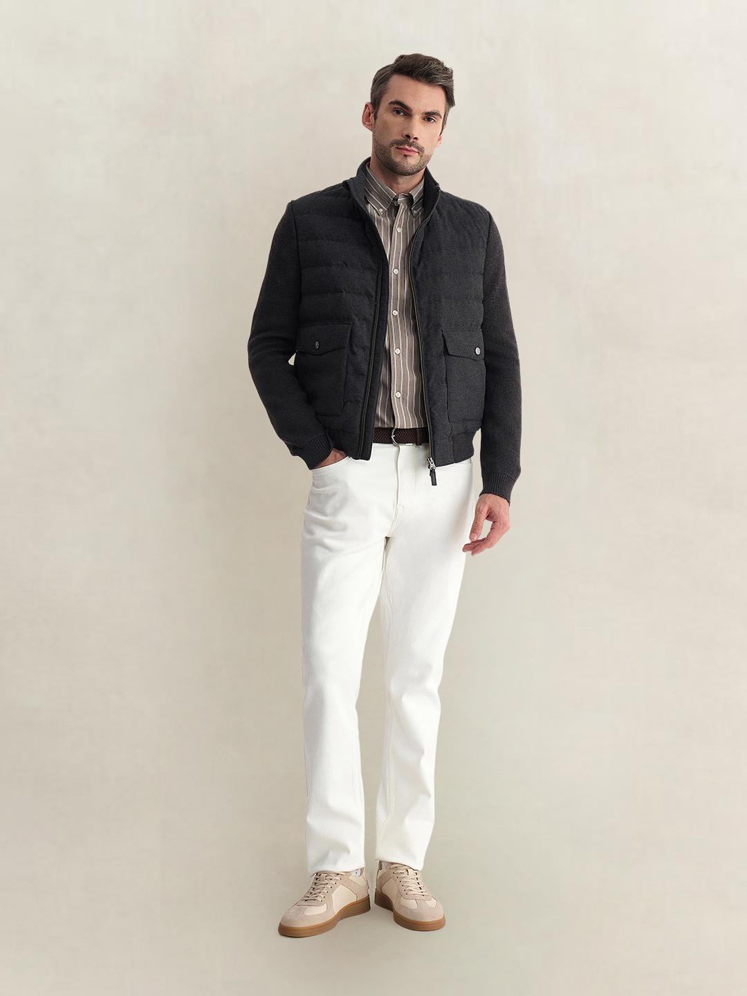 Gant Men Brown Regular Fit Striped Poplin Shirt