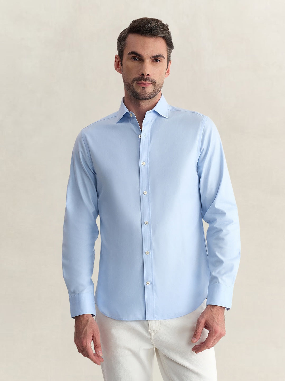Gant Men Blue Slim Fit Solid Pure Cotton Shirt