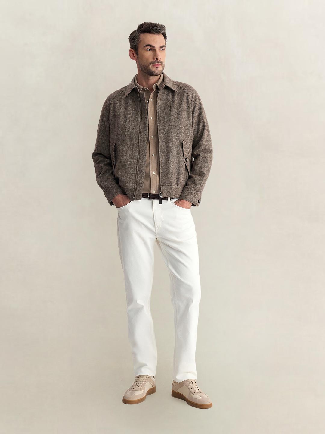 Gant Men Brown Regular Fit Solid Corduroy Shirt