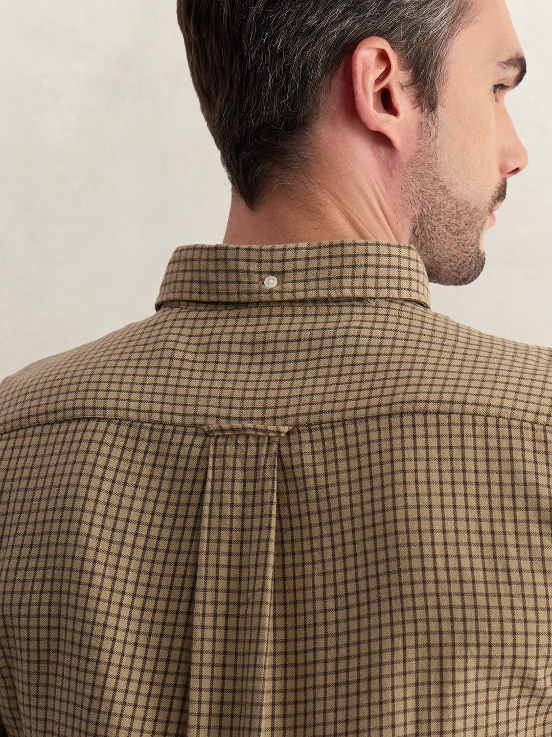 Gant Men Brown Regular Fit Flannel Check Pure Cotton Shirt