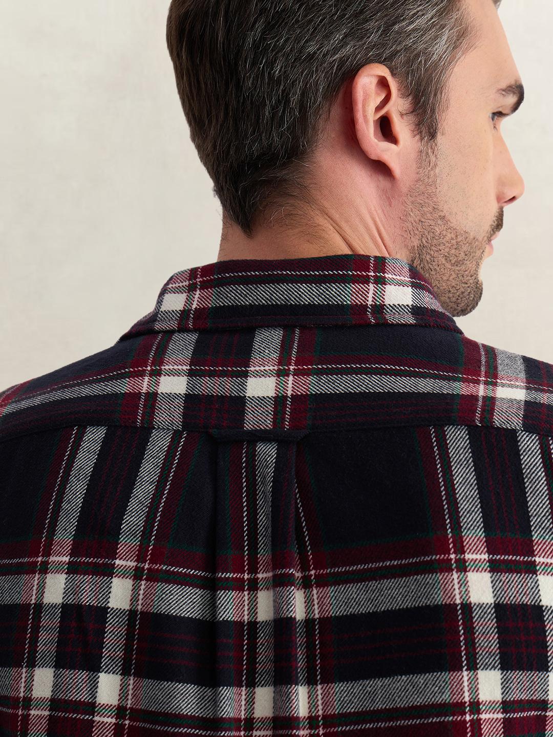 Gant Men Dark Blue Regular Fit Flannel Check Pure Cotton Shirt