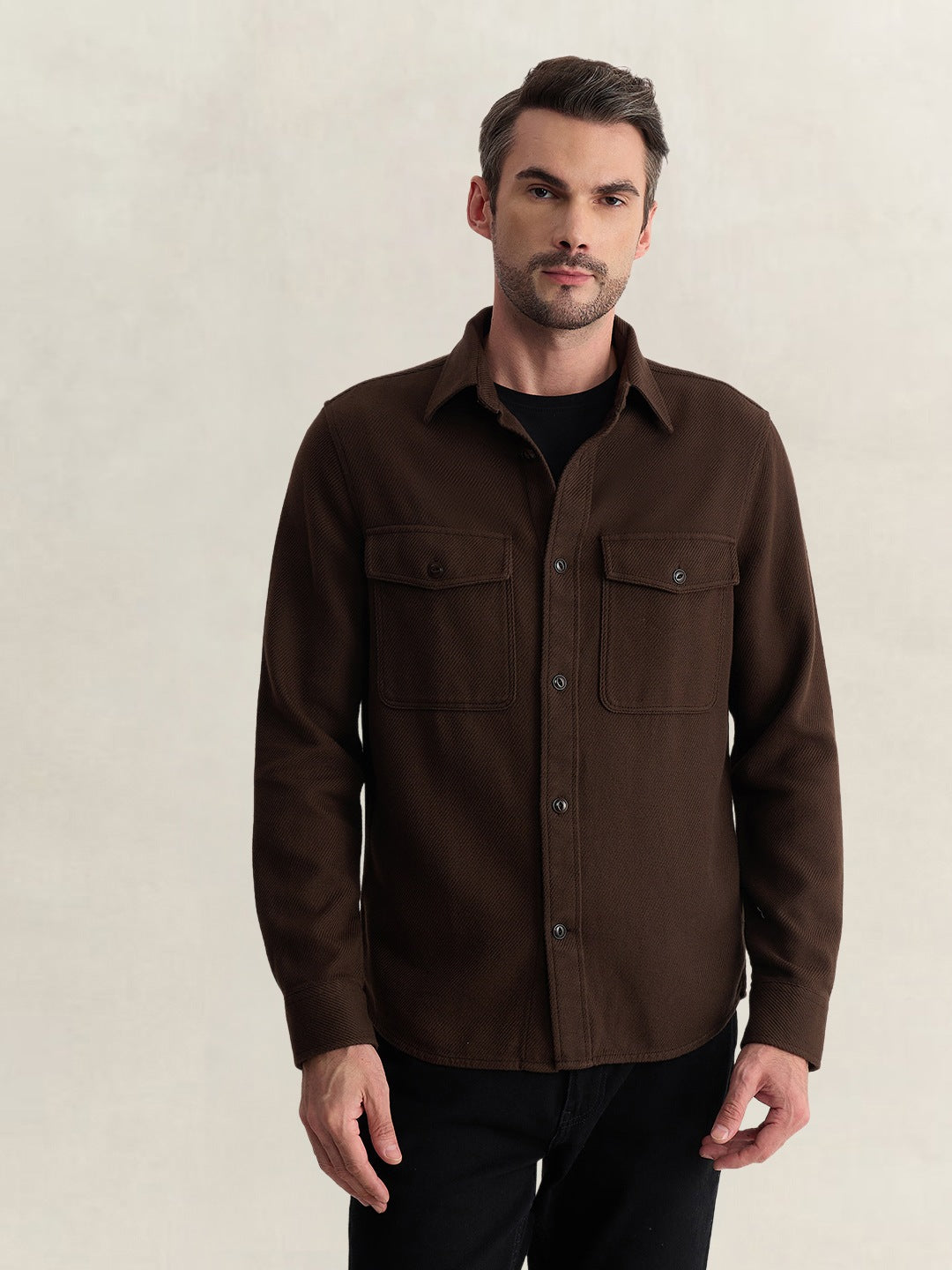 Gant Men Brown Regular Fit Solid Pure Cotton Shirt