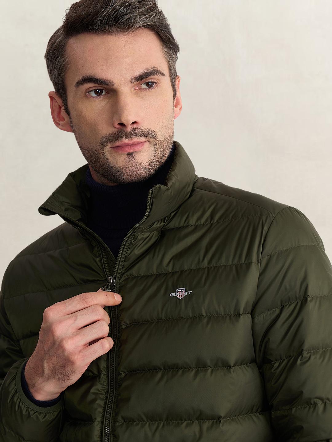 Gant Men Green Regular Fit Quilted Puffer Jacket
