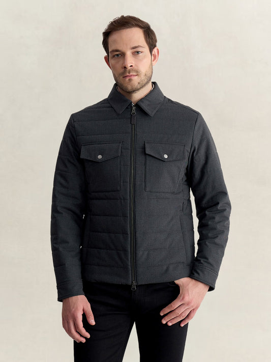 Gant Men Charcoal Regular Fit Quilted Puffer Jacket