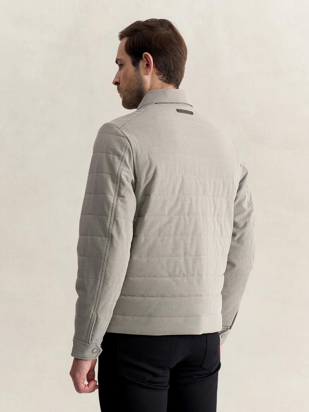 Gant Men Grey Regular Fit Quilted Puffer Jacket