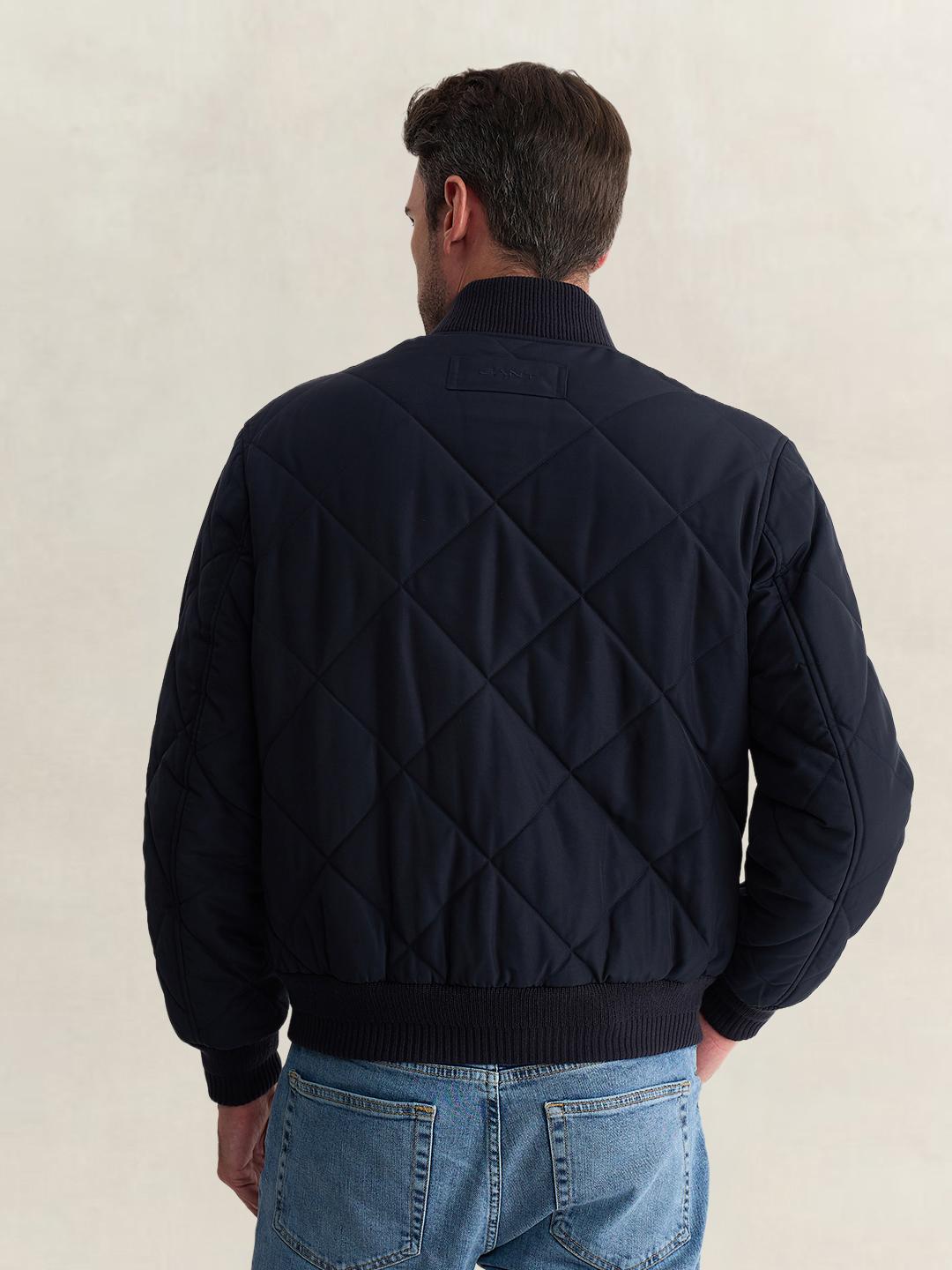 Gant Men Blue Regular Fit Reversible Quilted Bomber Jacket