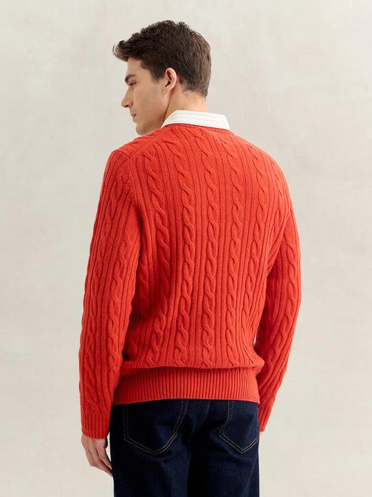 Gant Men Red Regular Fit Lambswool Sweater