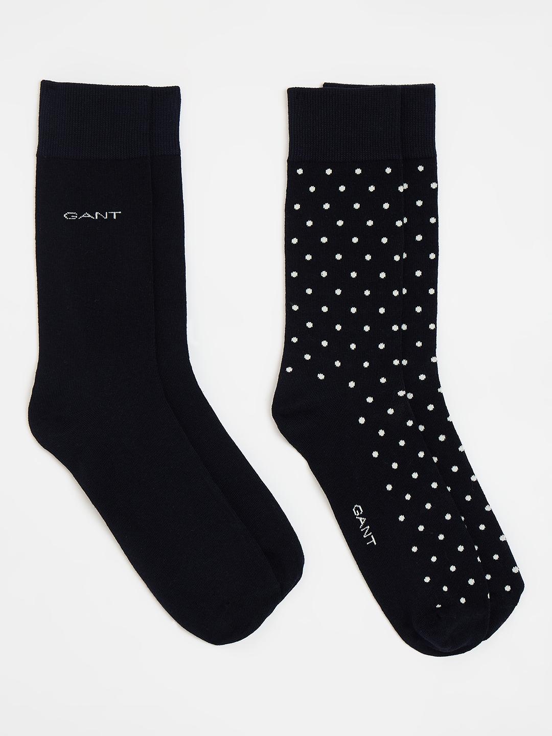 Gant Men Dark Blue Printed Regular Fit Socks - Pack Of 2