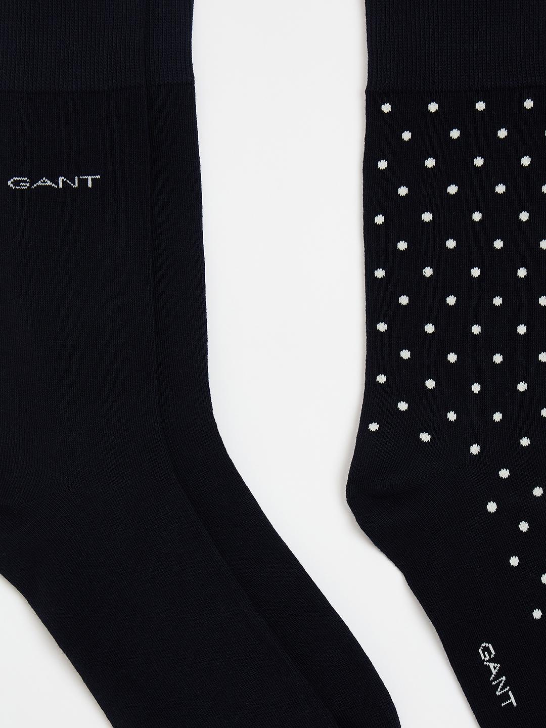 Gant Men Dark Blue Printed Regular Fit Socks - Pack Of 2