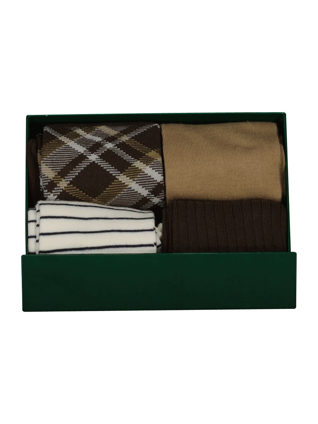 Gant Brown Checked Men Socks Pack of 4 (Gift Box)