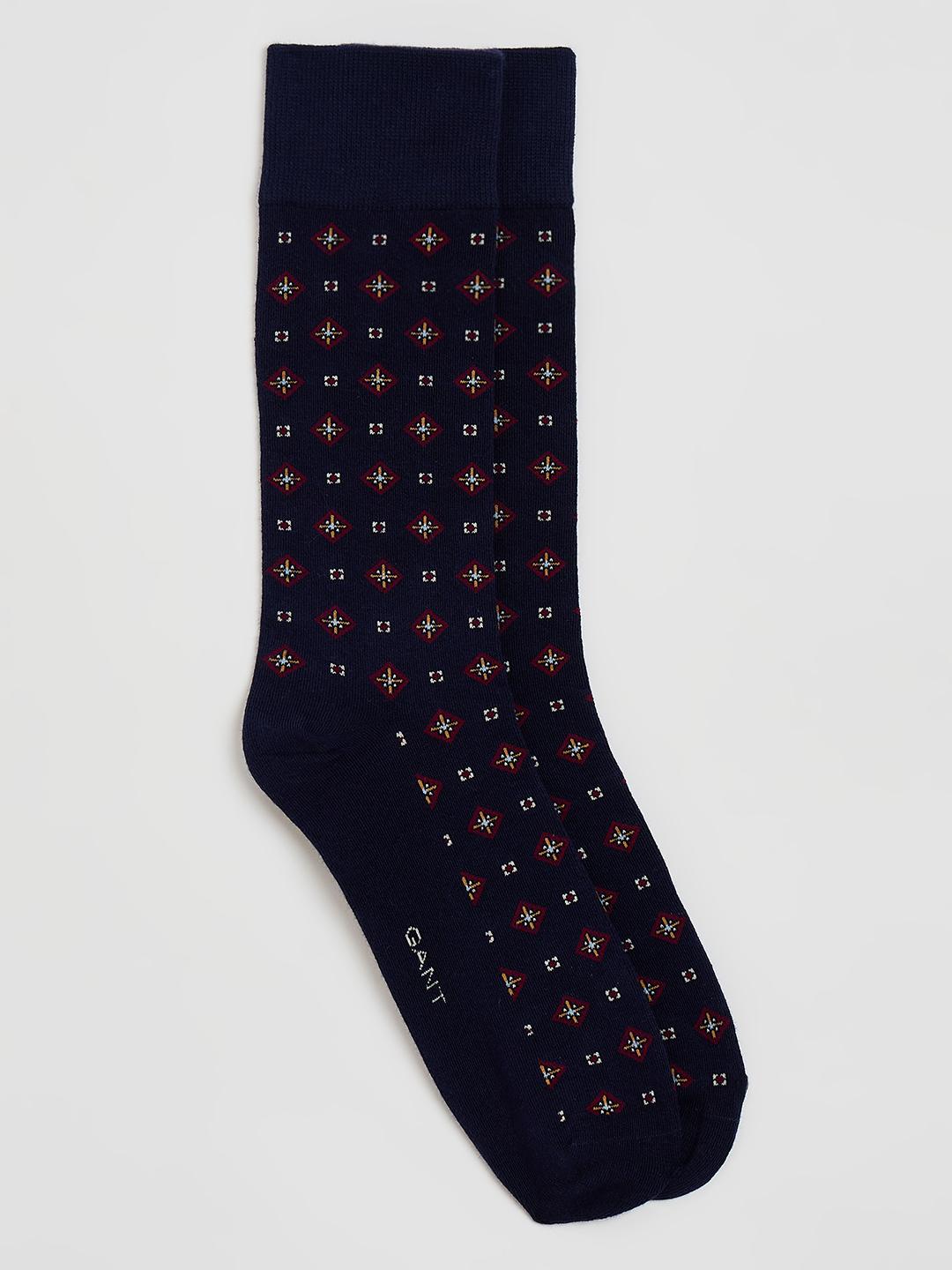 Gant Men Dark Navy Printed Regular Fit Socks