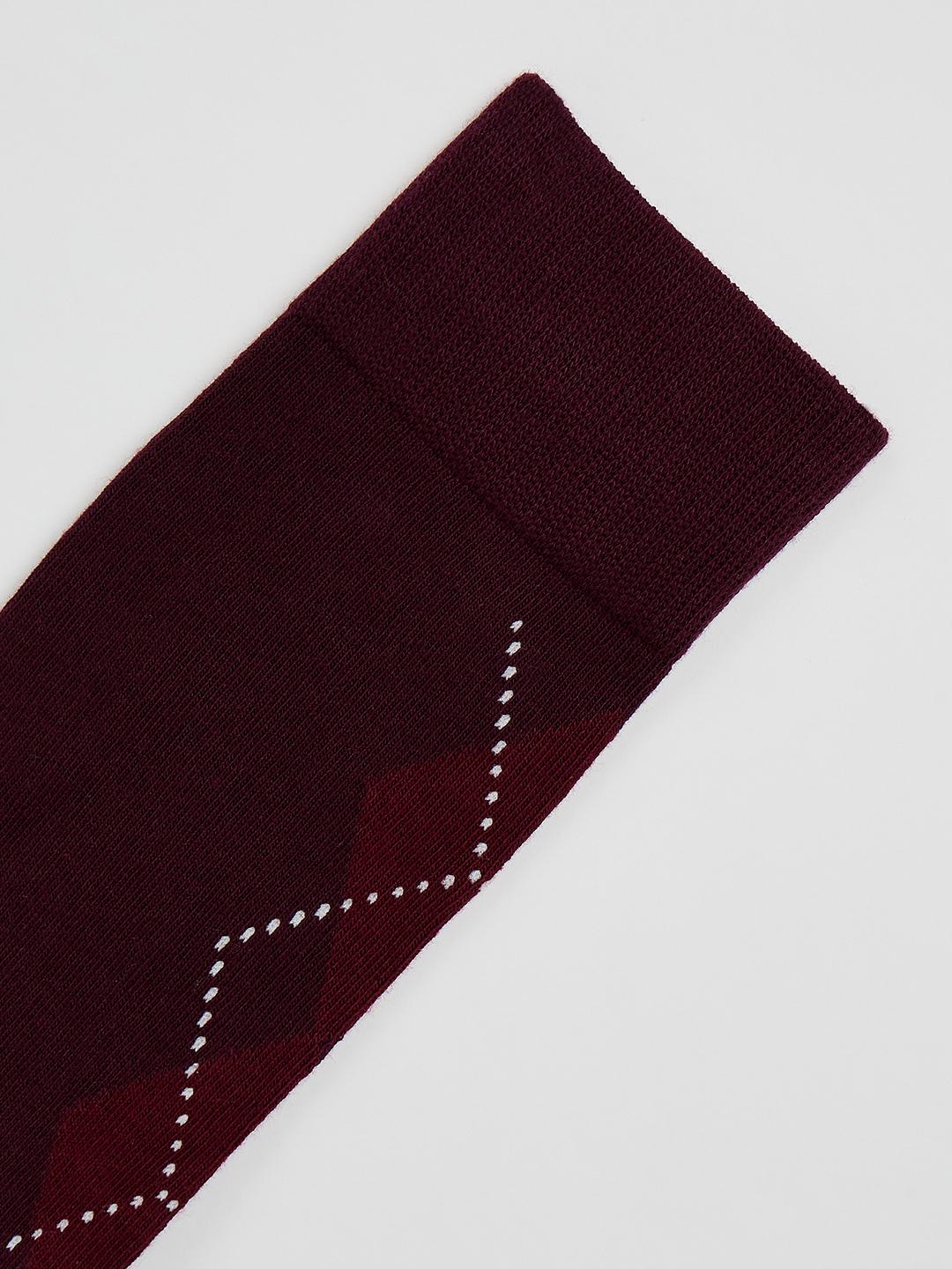 Gant Men Dark Wine Argyle Regular Fit Socks
