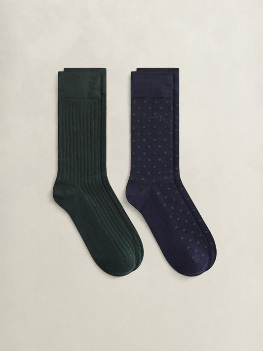 Gant Men Multicolour Regular Fit Solid Socks - Pack Of 2