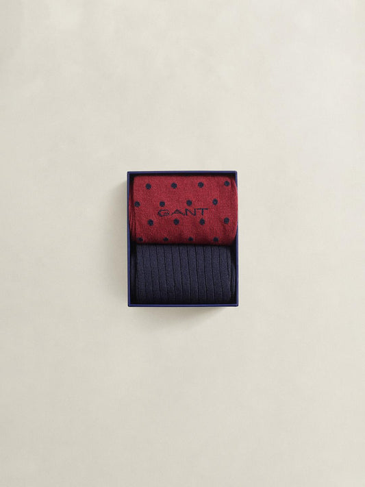 Gant Men Multicolour Regular Fit Solid Socks - Pack Of 2