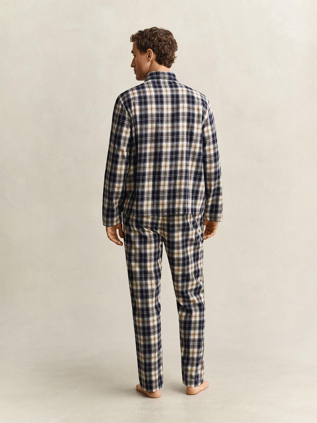 Gant Men Multicolour Checked Regular Fit Cotton Pyjama Set