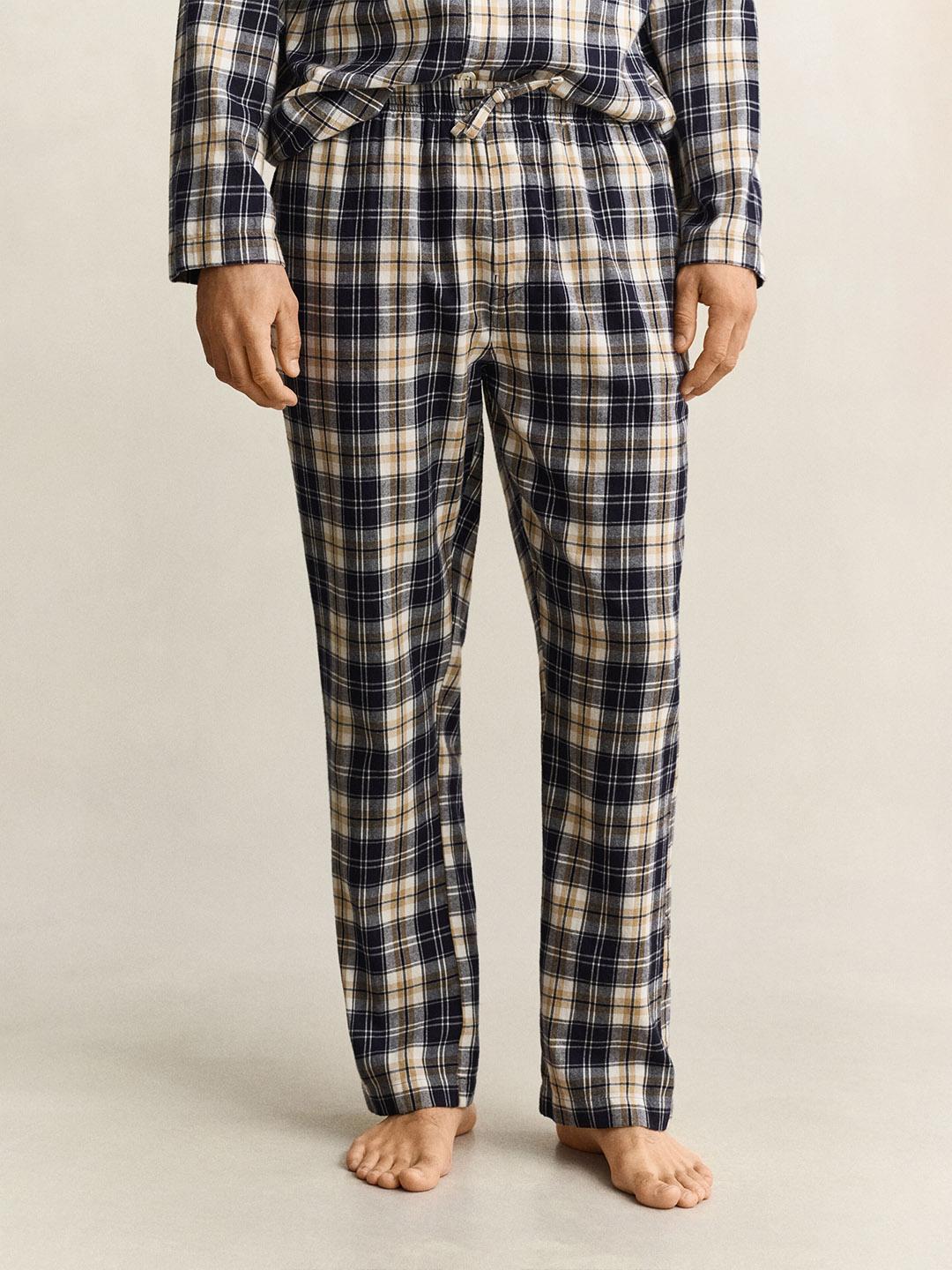 Gant Men Multicolour Checked Regular Fit Cotton Pyjama Set