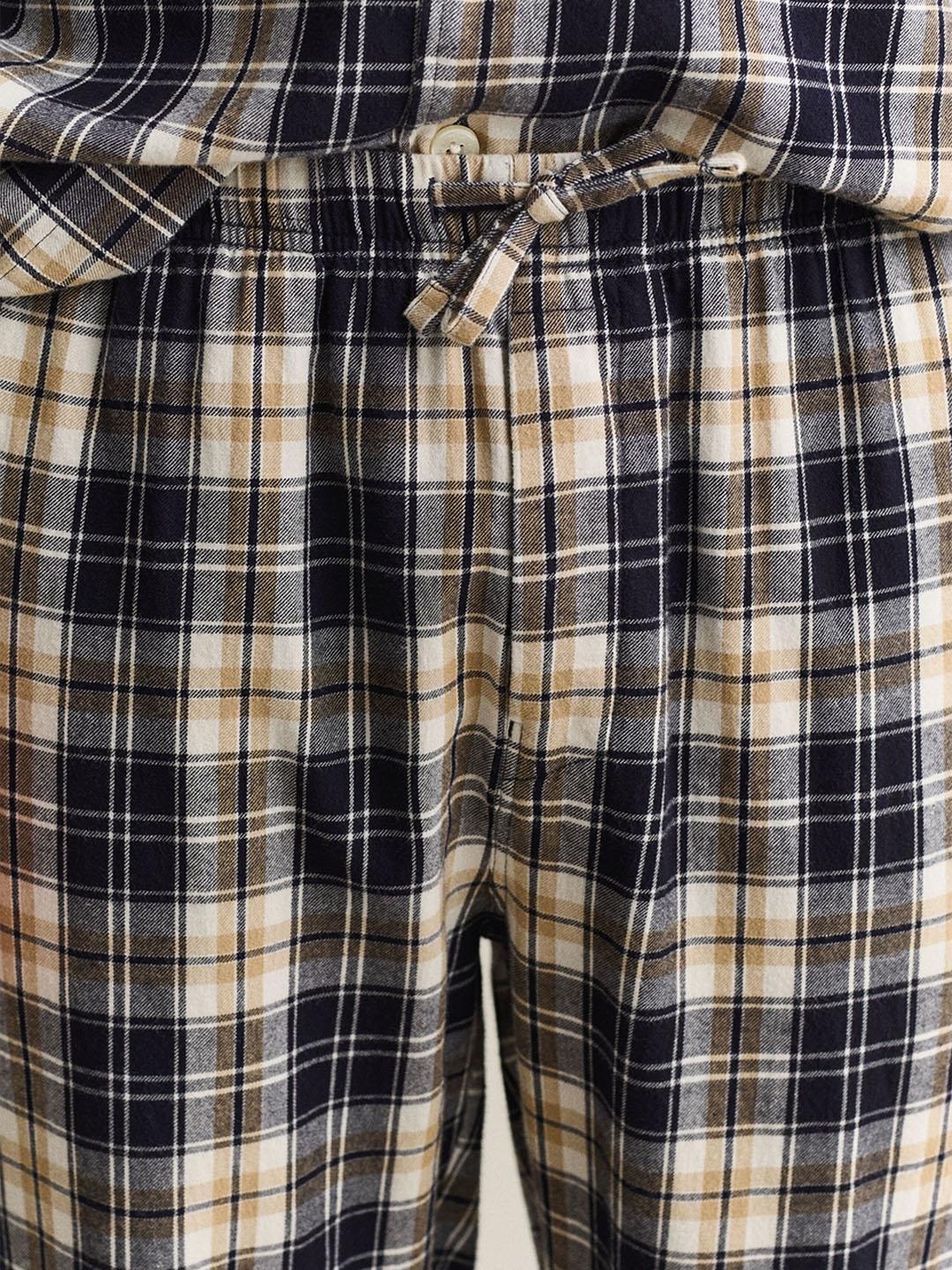 Gant Men Multicolour Checked Regular Fit Cotton Pyjama Set