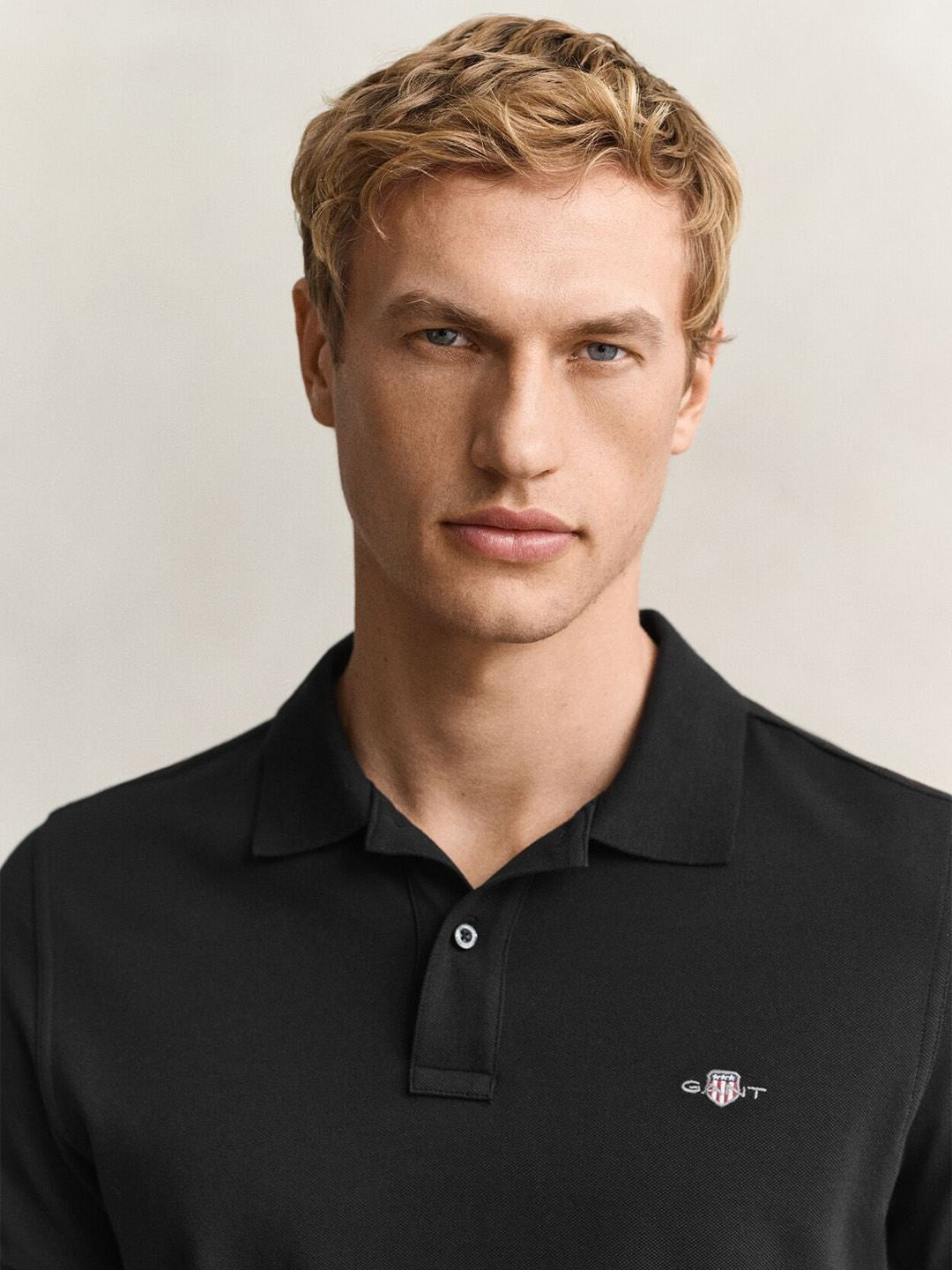 Gant Men Black Solid Regular Fit Pure Cotton Polo T-Shirt