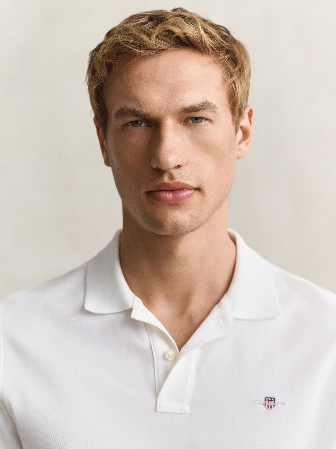 Gant Men White Solid Regular Fit Pure Cotton Polo T-Shirt