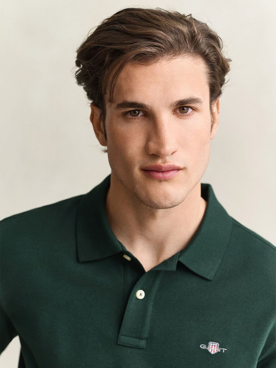 Gant Men Forest Green Solid Regular Fit Pure Cotton Polo T-Shirt