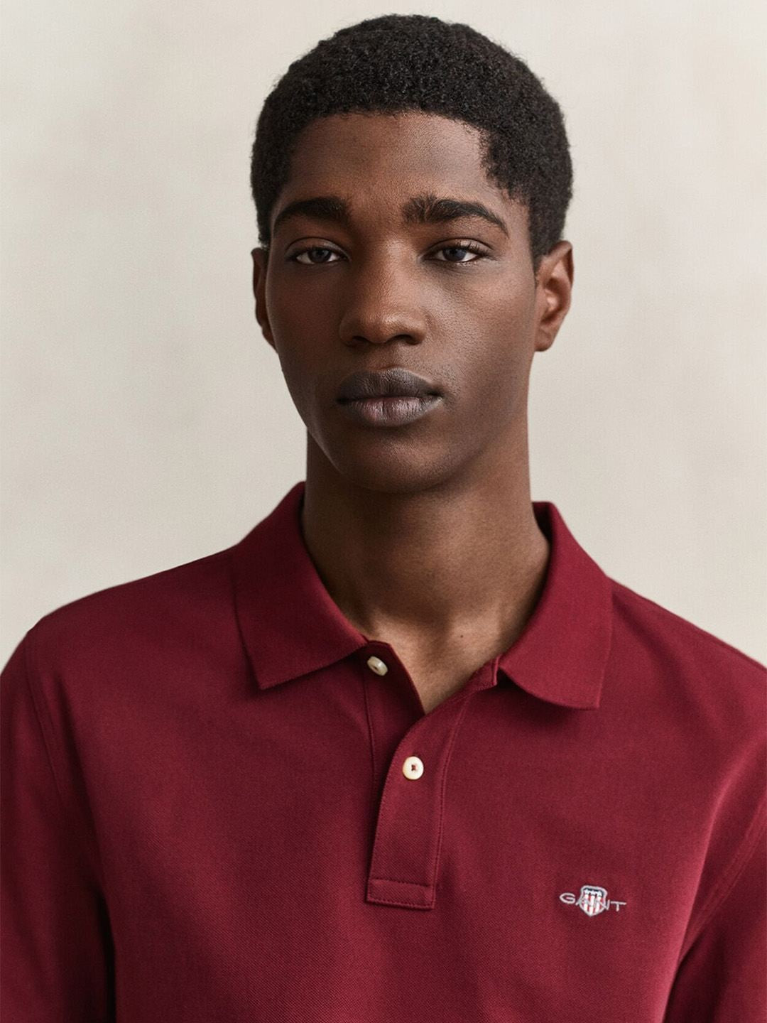 Gant Men Deep Maroon Solid Regular Fit Pure Cotton Polo T-Shirt